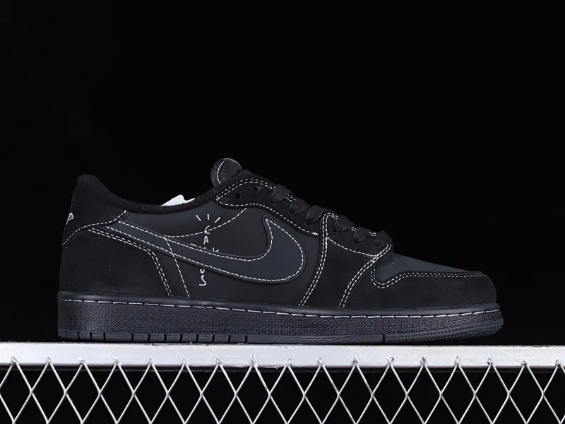 All categories Air Jordan Jordan series basketball shoes Air Jordan 1 Low Travis Scott x Air Jordan 1 Low OG "Triple Black" AJ1 Joe 1 Black Warrior Undercut DM7866-001